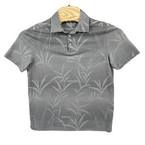 Nat Nast Medium Luxury Originals Gray Floral Short‎ Sleeve Men's Polo Shirt